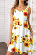 Printed Round Neck Sleeveless Dress