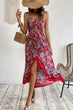 Bohemian Decorative Button Spaghetti Strap Dress