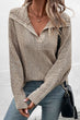 Heathered Horizontal-Ribbing Pullover Sweater