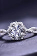 Petite Platinum-Plated Six Prong 1 Carat Moissanite Ring