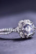 Petite Platinum-Plated Six Prong 1 Carat Moissanite Ring