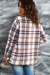 Plaid Button Front Shirt Jacket with Breast Pockets