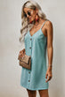 Buttoned Spaghetti Strap Dress