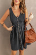 Stylish Sleeveless Button Down Mini Dress