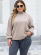 Plus Size Mock Neck Long Sleeve Knit Top