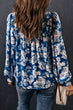 Floral Balloon Sleeve Round Neck Blouse