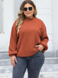 Plus Size Mock Neck Long Sleeve Knit Top