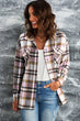 Plaid Button Front Shirt Jacket with Breast Pockets