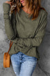 Thumbhole Long Sleeve Round Neck Top