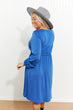 Scoop Neck Empire Waist Long Sleeve Mini Dress