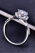 Petite Platinum-Plated Six Prong 1 Carat Moissanite Ring