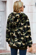 Camouflage Half Zip Fuzzy Hoodie