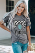 MAMA Graphic Cuffed Sleeve Round Neck Tee