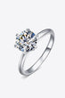 Sterling Silver 3 Carat Moissanite 6-Prong Ring