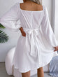 Tied Square Neck Balloon Sleeve Dress