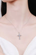 Sterling Silver Cross Moissanite Necklace