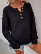 Buttoned Exposed Seam High-Low Sweater