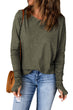 Thumbhole Long Sleeve Round Neck Top