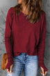 Thumbhole Long Sleeve Round Neck Top