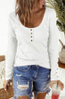 Button Front Scoop Neck Top